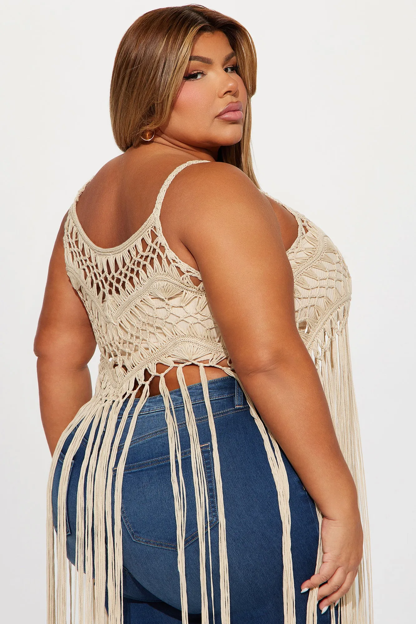 Aldari Crochet Top - Sand
