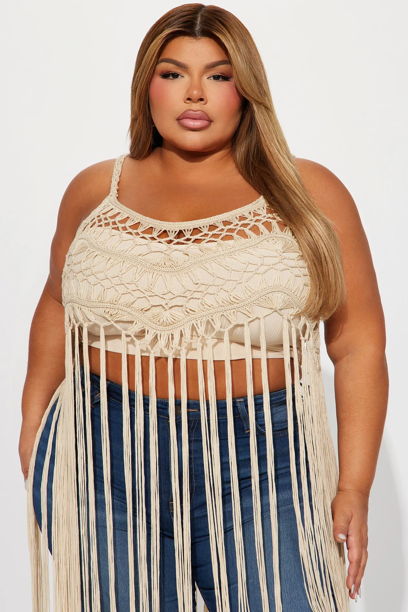 Aldari Crochet Top - Sand