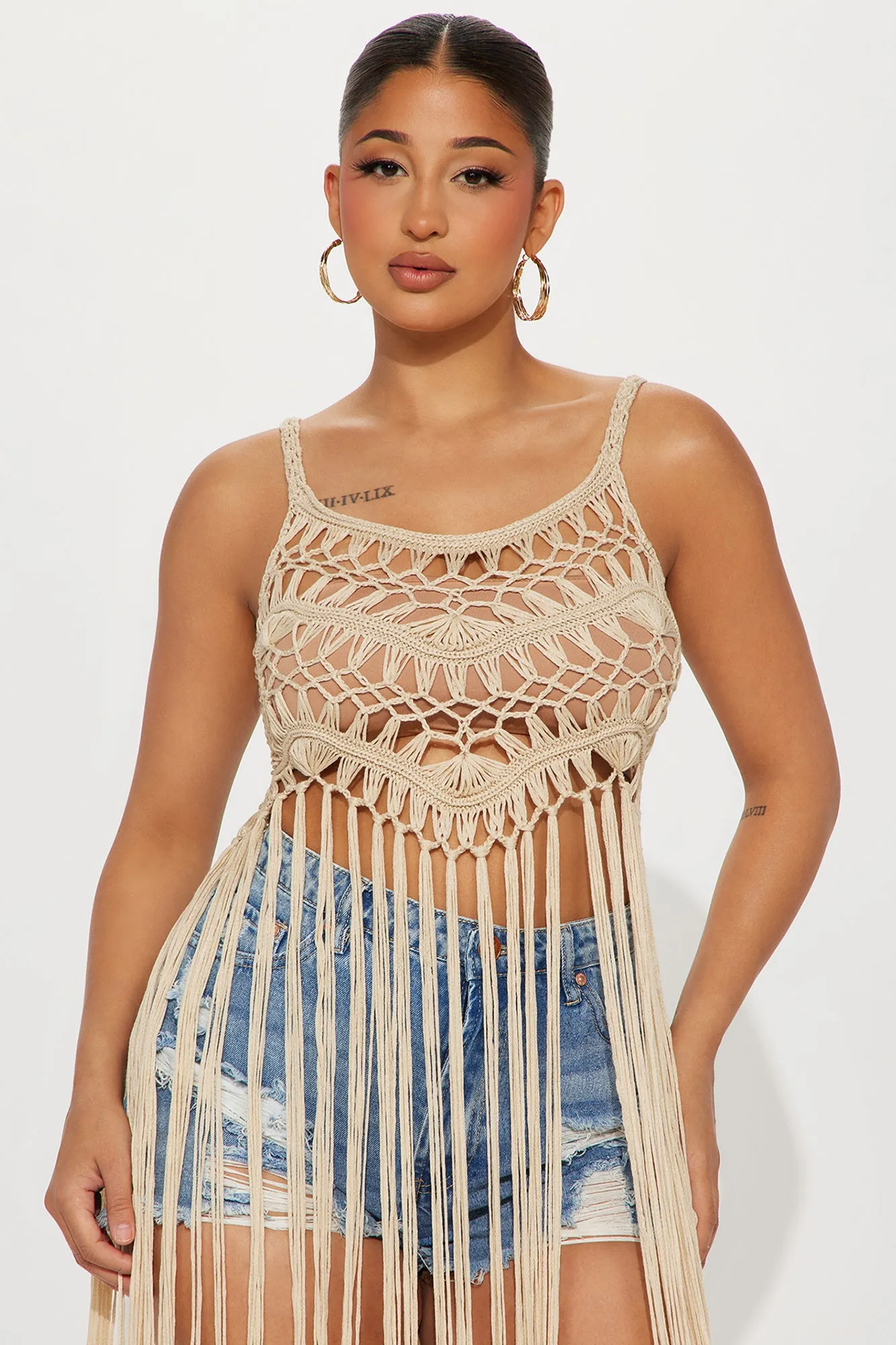 Aldari Crochet Top - Sand
