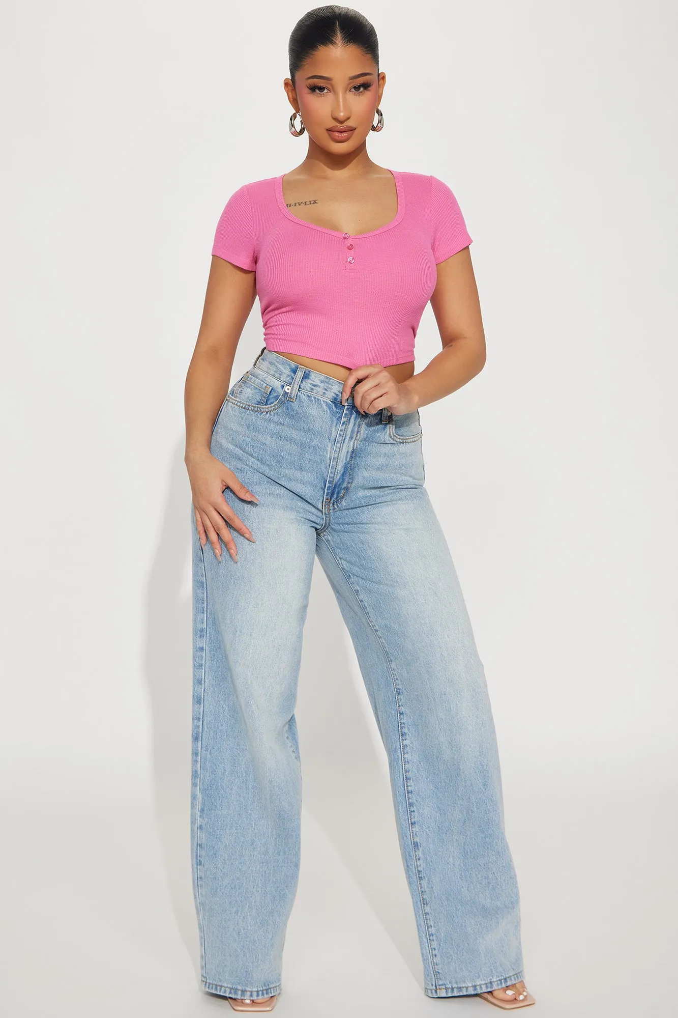 Amanza Scoop Neck Top - Pink