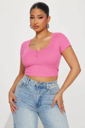 Amanza Scoop Neck Top - Pink