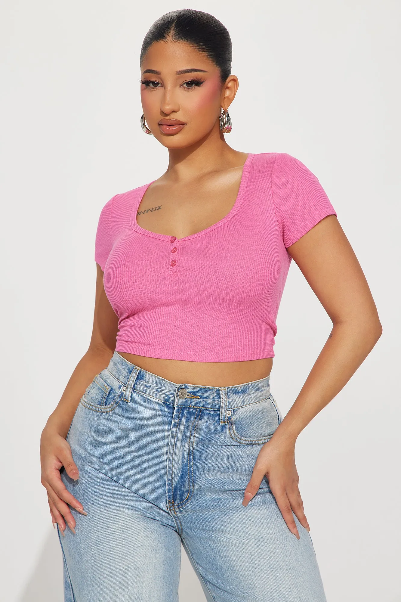 Amanza Scoop Neck Top - Pink