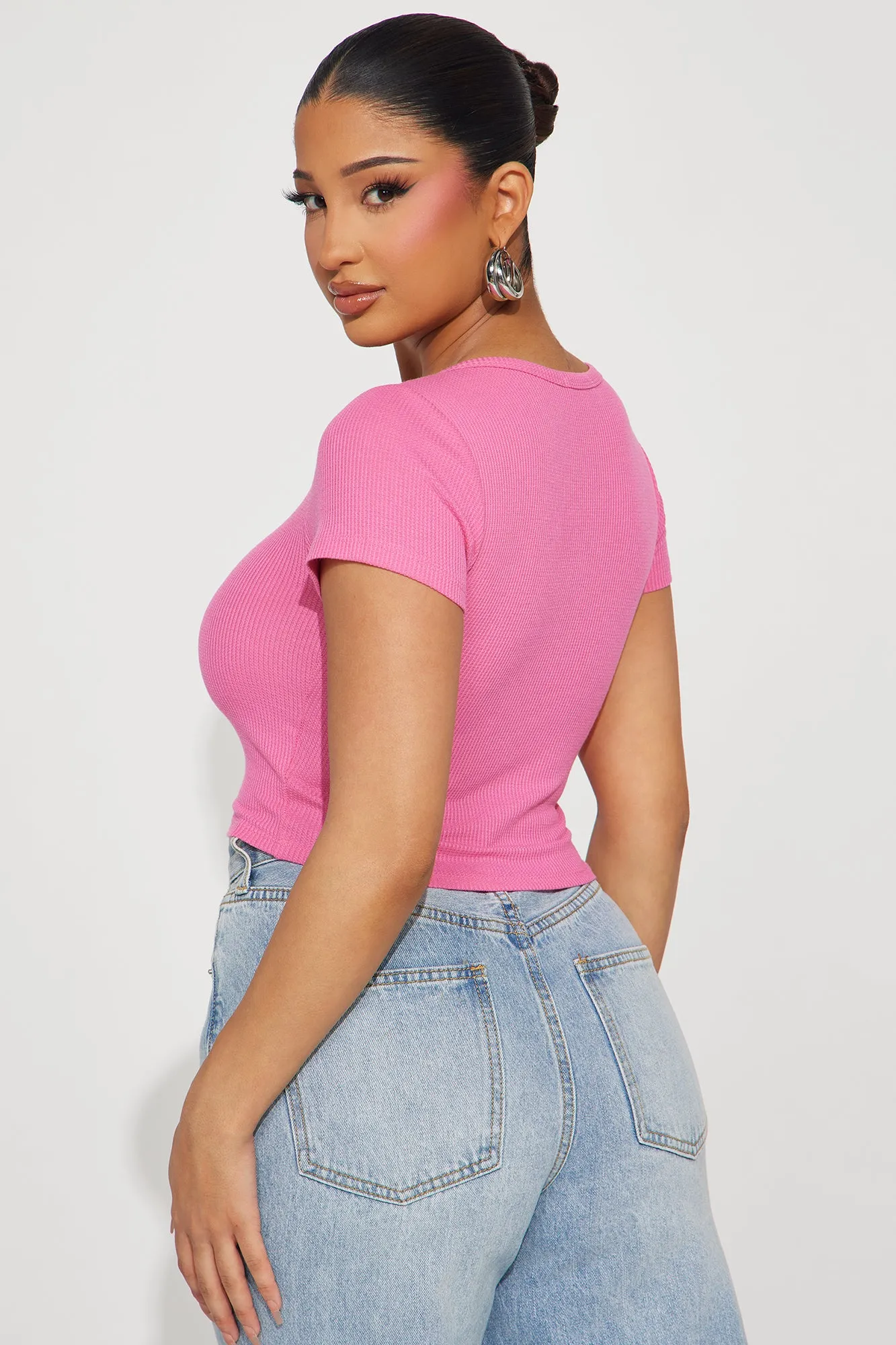 Amanza Scoop Neck Top - Pink