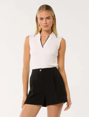 Anthea Tipped Edge Polo Top
