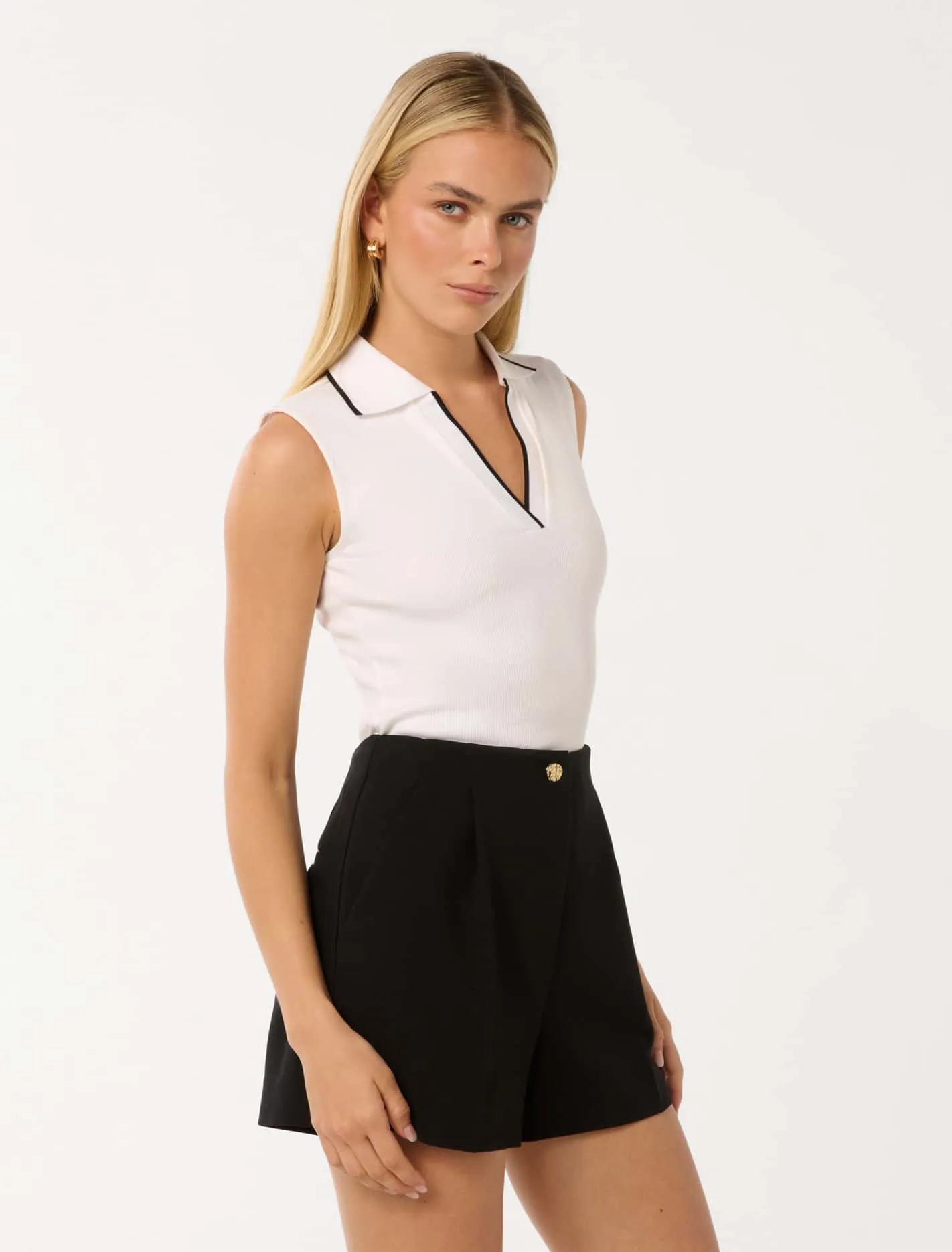 Anthea Tipped Edge Polo Top
