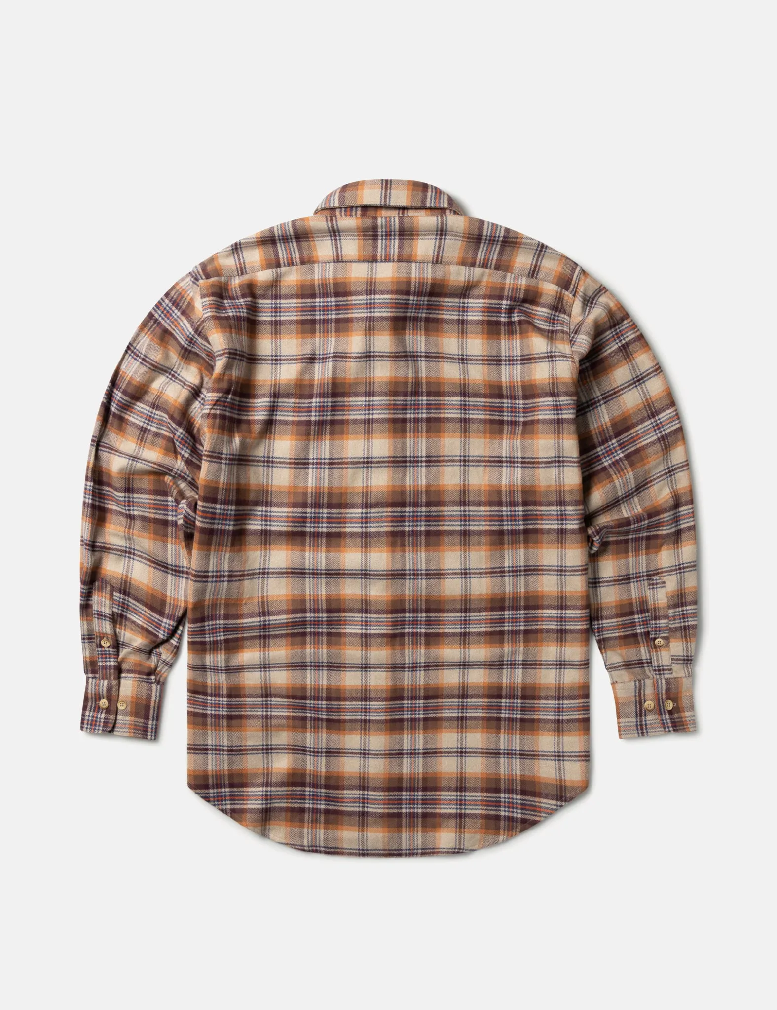 Aries Plaid Flannel Shirt - Brick Red