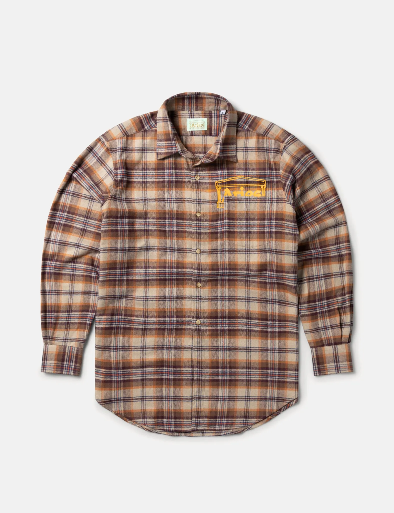 Aries Plaid Flannel Shirt - Brick Red