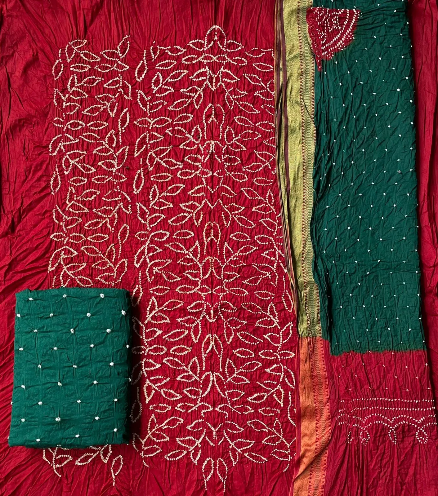 Bandhej Satin Cotton Dress Material *