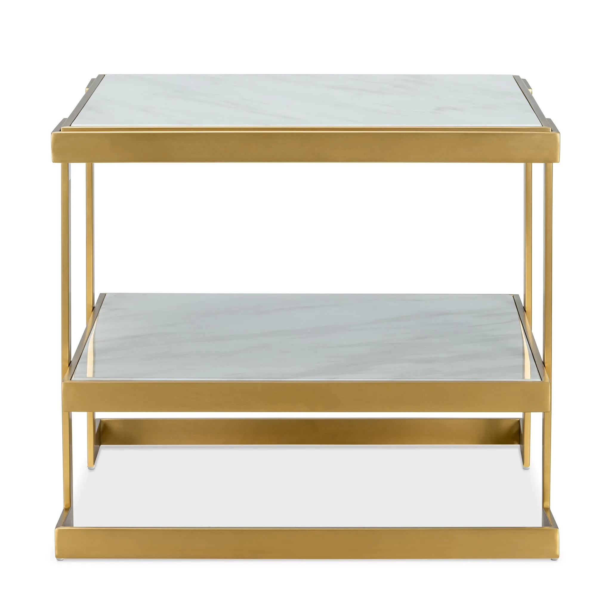 BARCLAY BIANCO BRASS END TABLE