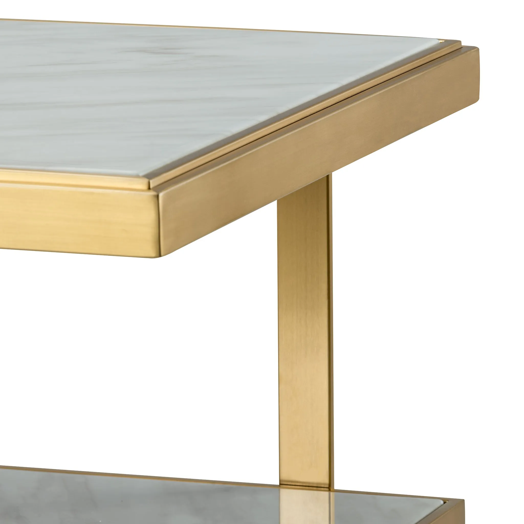 BARCLAY BIANCO BRASS END TABLE