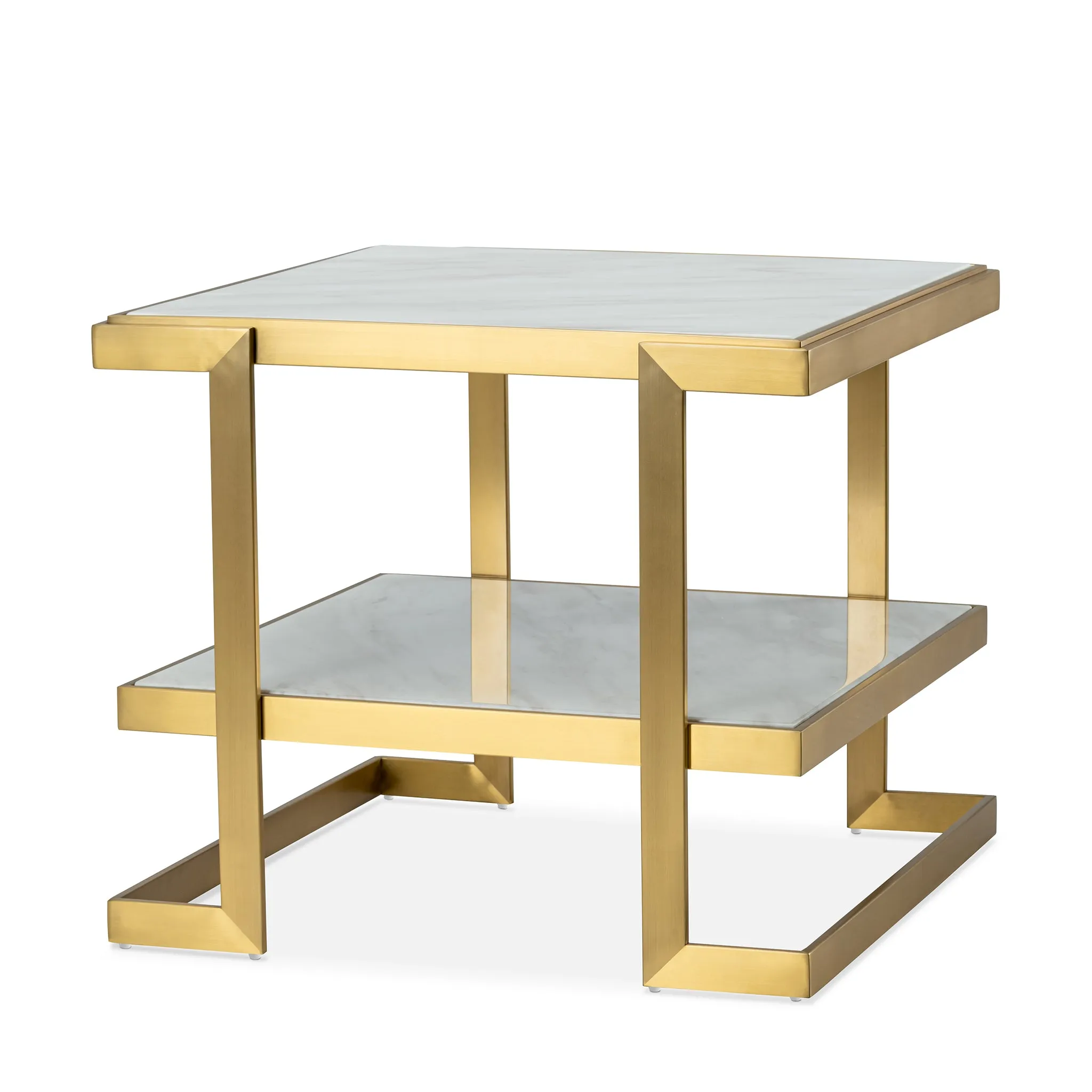 BARCLAY BIANCO BRASS END TABLE