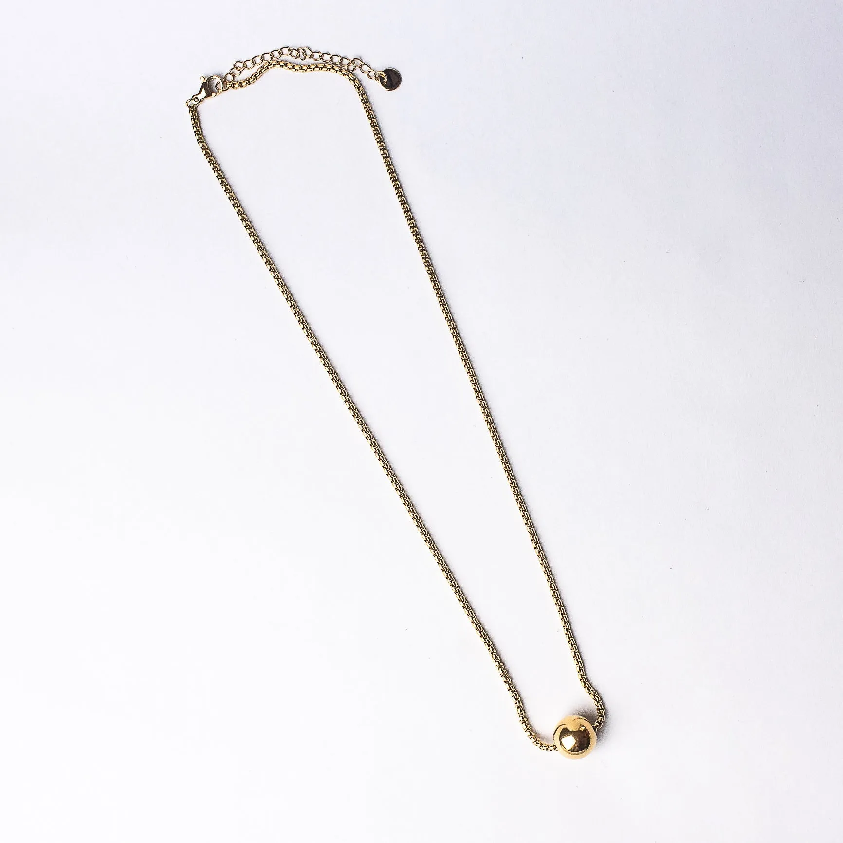 Bead on Boxed Chain Necklace