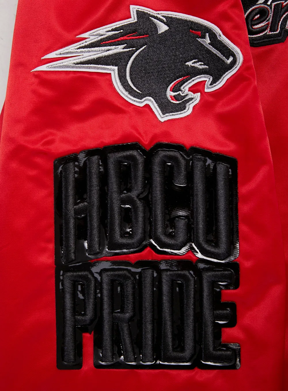 CLARK ATLANTA UNIVERSITY HOMECOMING RIB MEN'S SATIN JACKET (RED/BLACK)