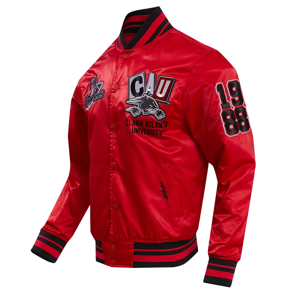 CLARK ATLANTA UNIVERSITY HOMECOMING RIB MEN'S SATIN JACKET (RED/BLACK)