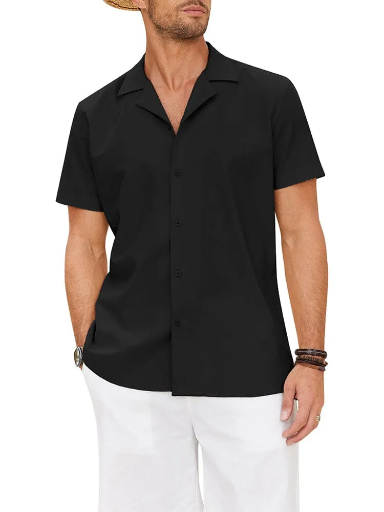 Cozy Linen Blend Lapel Shirt (US Only)
