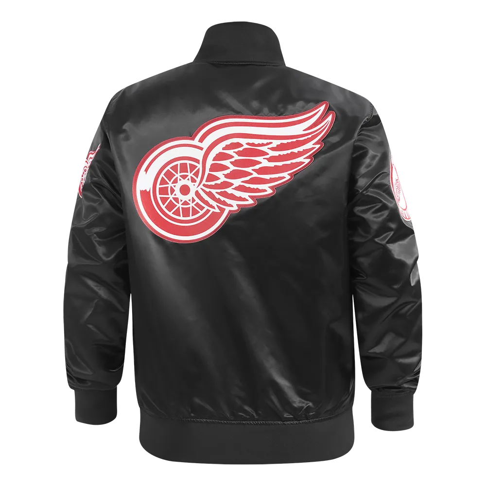 DETROIT RED WINGS CLASSIC SATIN MEN'S JACKET (BLACK)