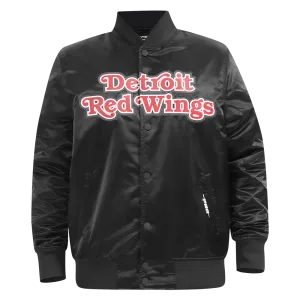 DETROIT RED WINGS CLASSIC SATIN MEN'S JACKET (BLACK)