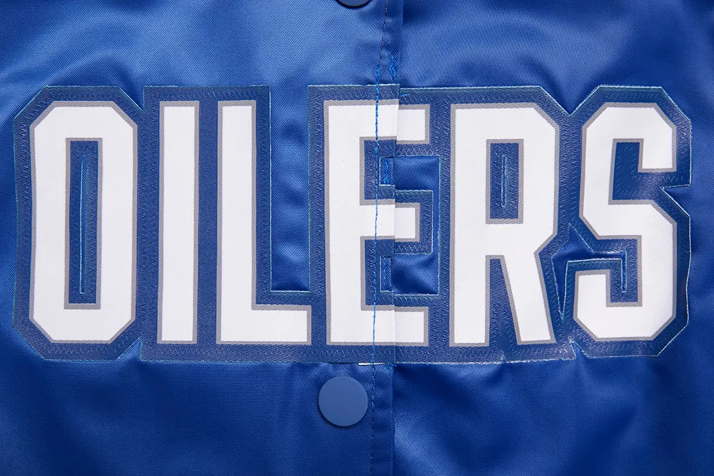 EDMONTON OILERS CLASSIC WOMEN'S SATIN JACKET (DODGER BLUE)