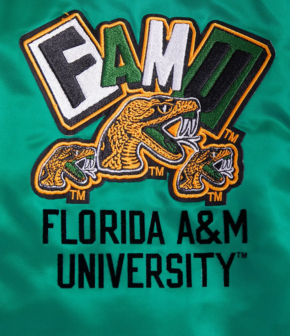 FLORIDA A&M UNIVERSTIY HOMECOMING RIB MEN'S SATIN JACKET (KELLY GREEN)