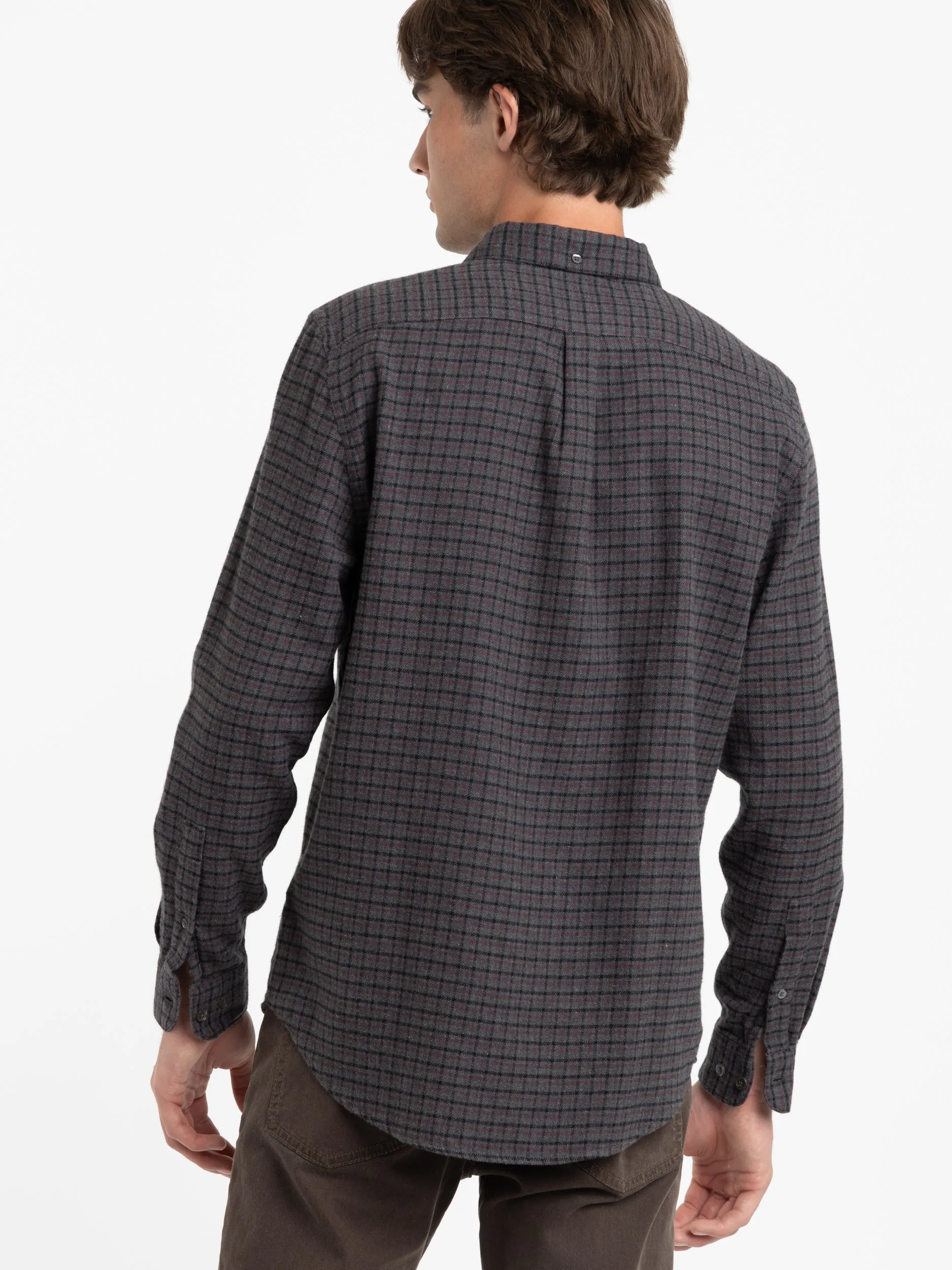 Grey/Red Plaid Porto Flannel Shirt