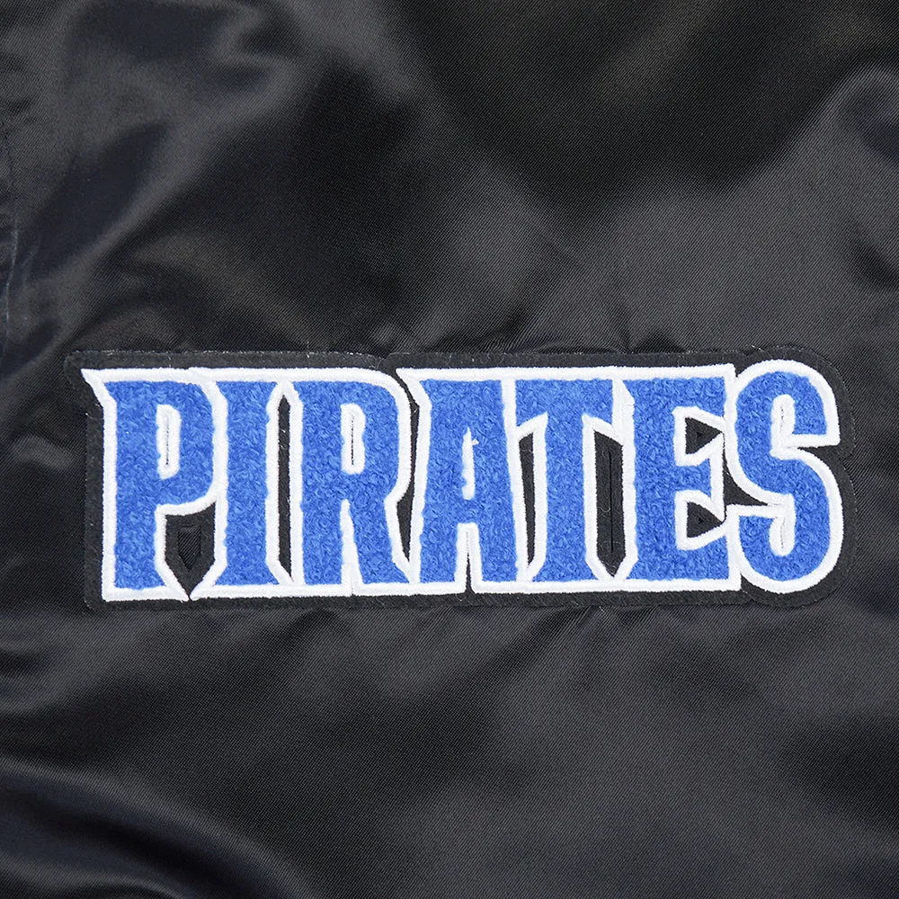 HAMPTON UNIVERSITY CLASSIC MEN'S RIB SATIN JACKET (BLACK/ROYAL BLUE/BLACK)