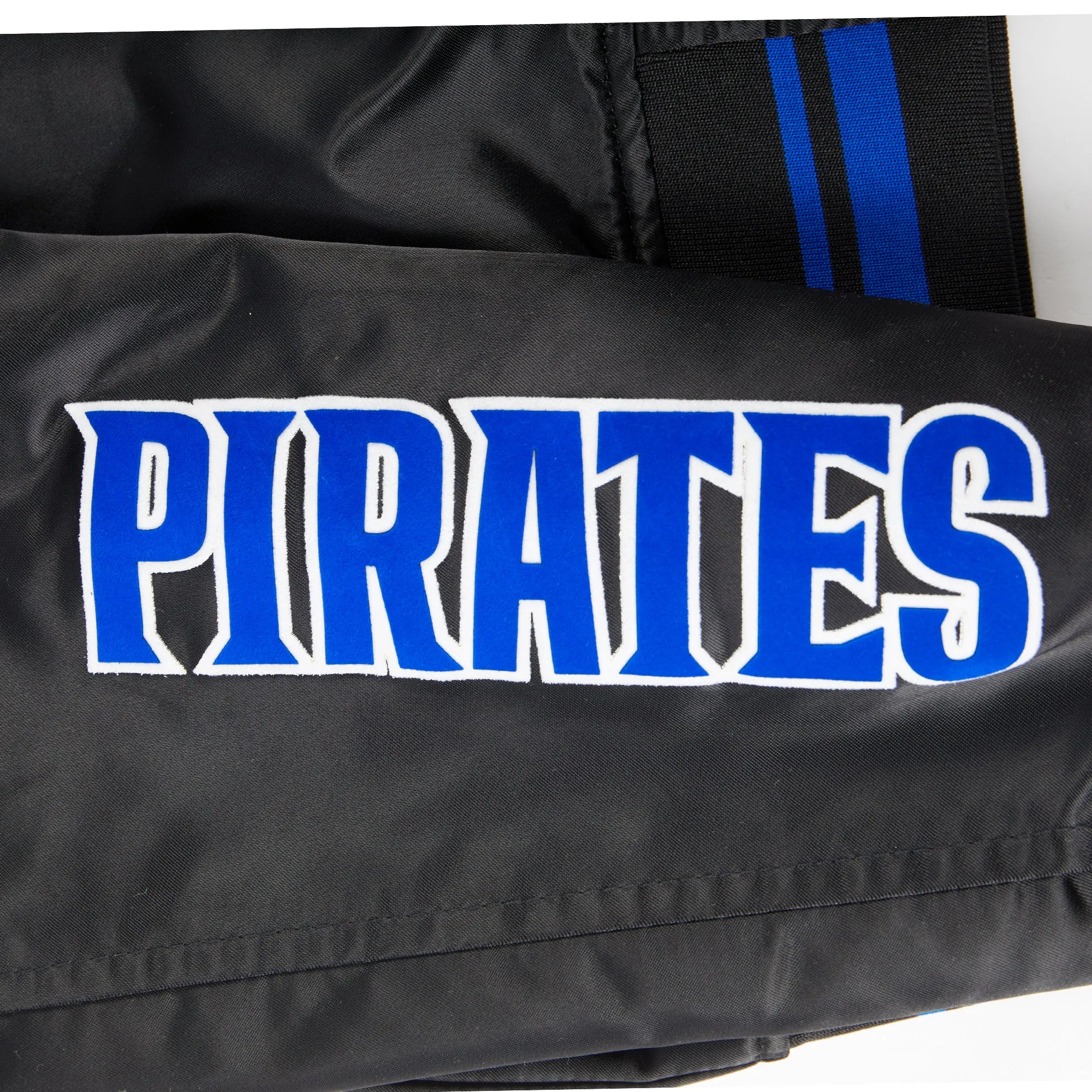 HAMPTON UNIVERSITY CLASSIC WOMEN'S RIB SATIN JACKET (BLACK/ROYAL BLUE/BLACK)