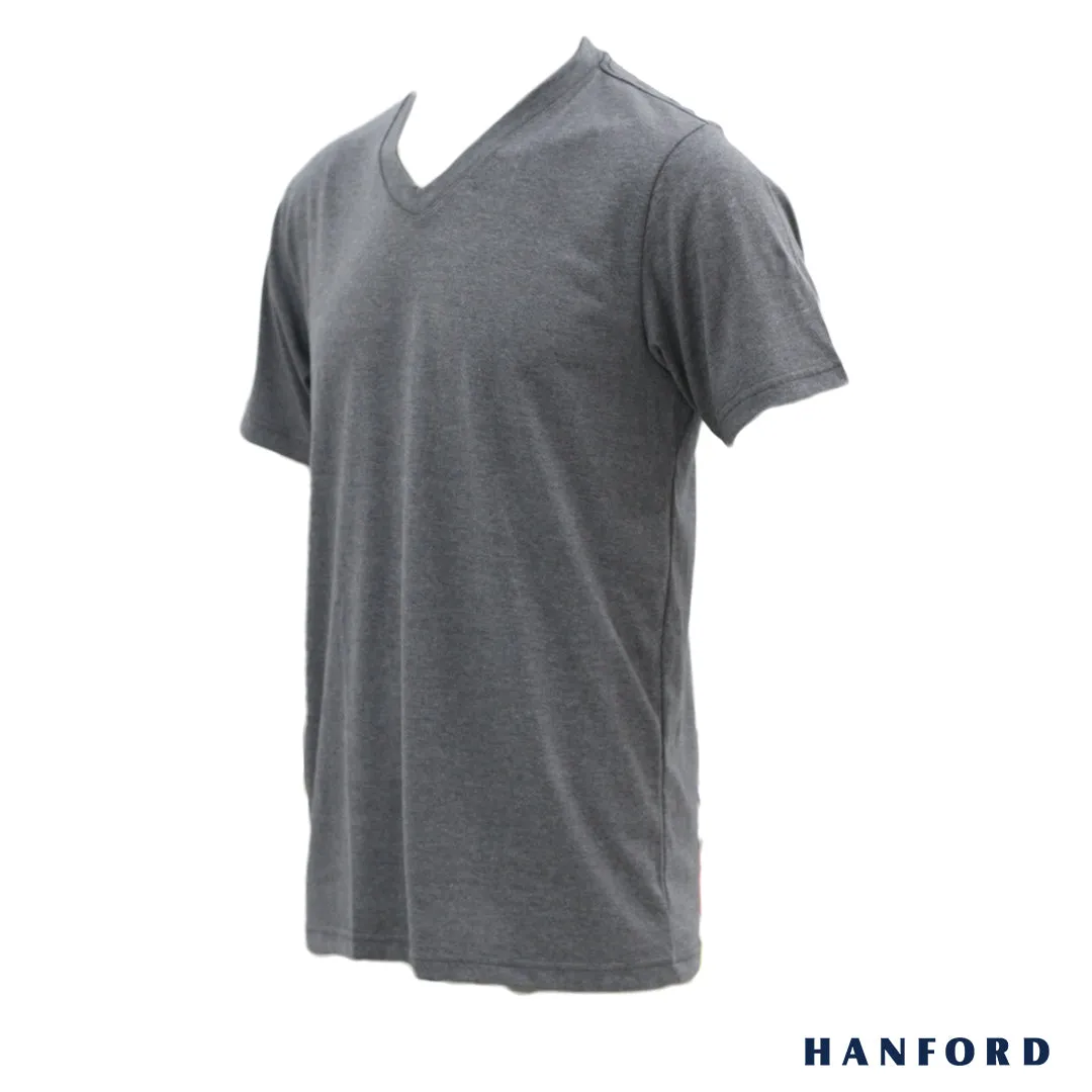Hanford Men/Teens V-Neck Cotton Modern Fit Short Sleeves Shirt - Nimbus Gray (1PC/SinglePack)