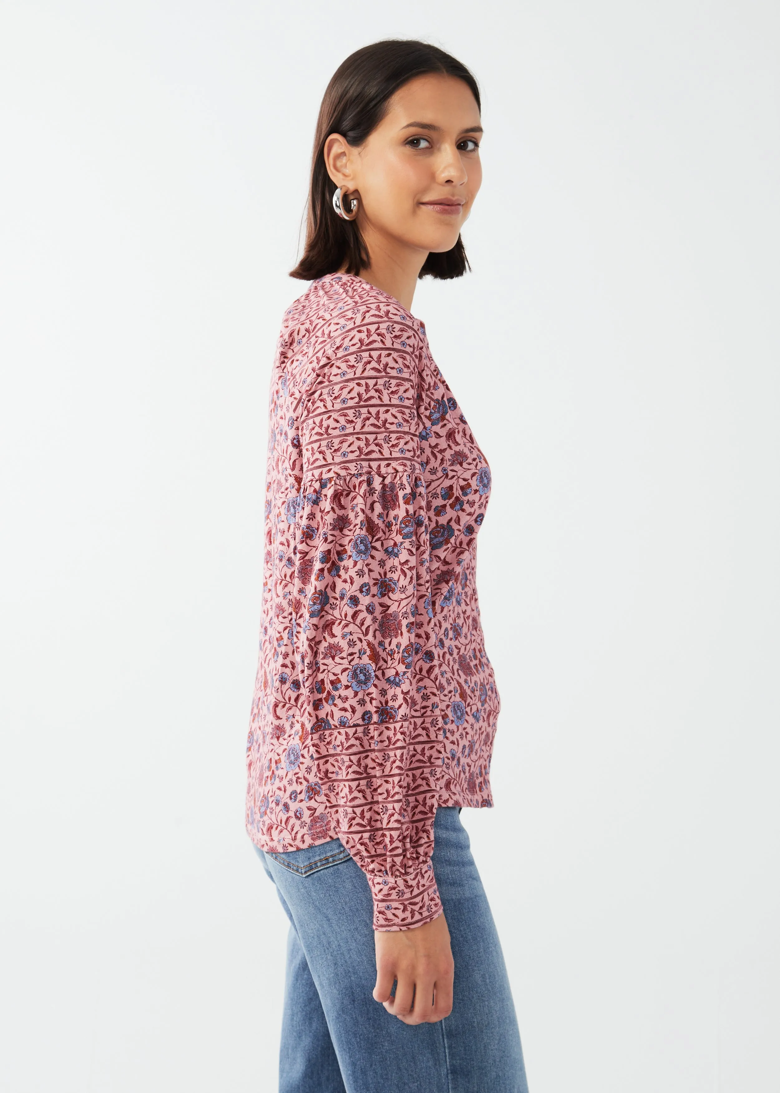 Long Sleeve Printed Knit Shirt
