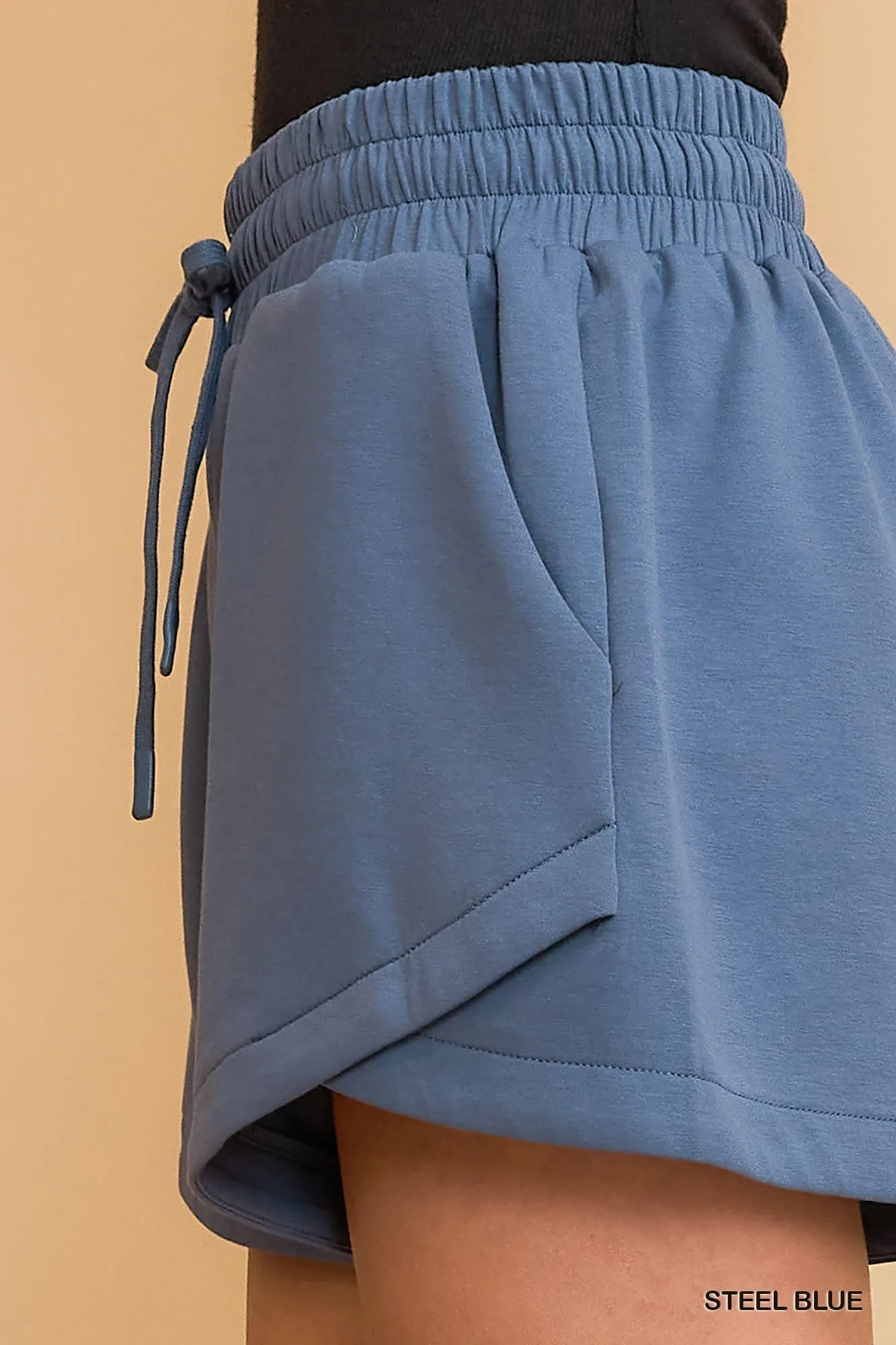 Luxe Knit Shorts - Steel Blue