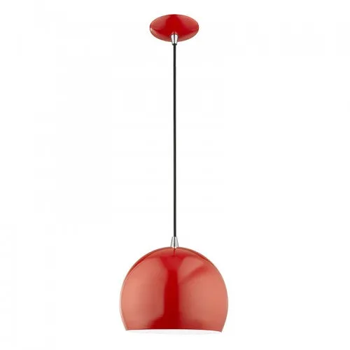 METAL 1 LIGHT MINI PENDANT, SHINY RED