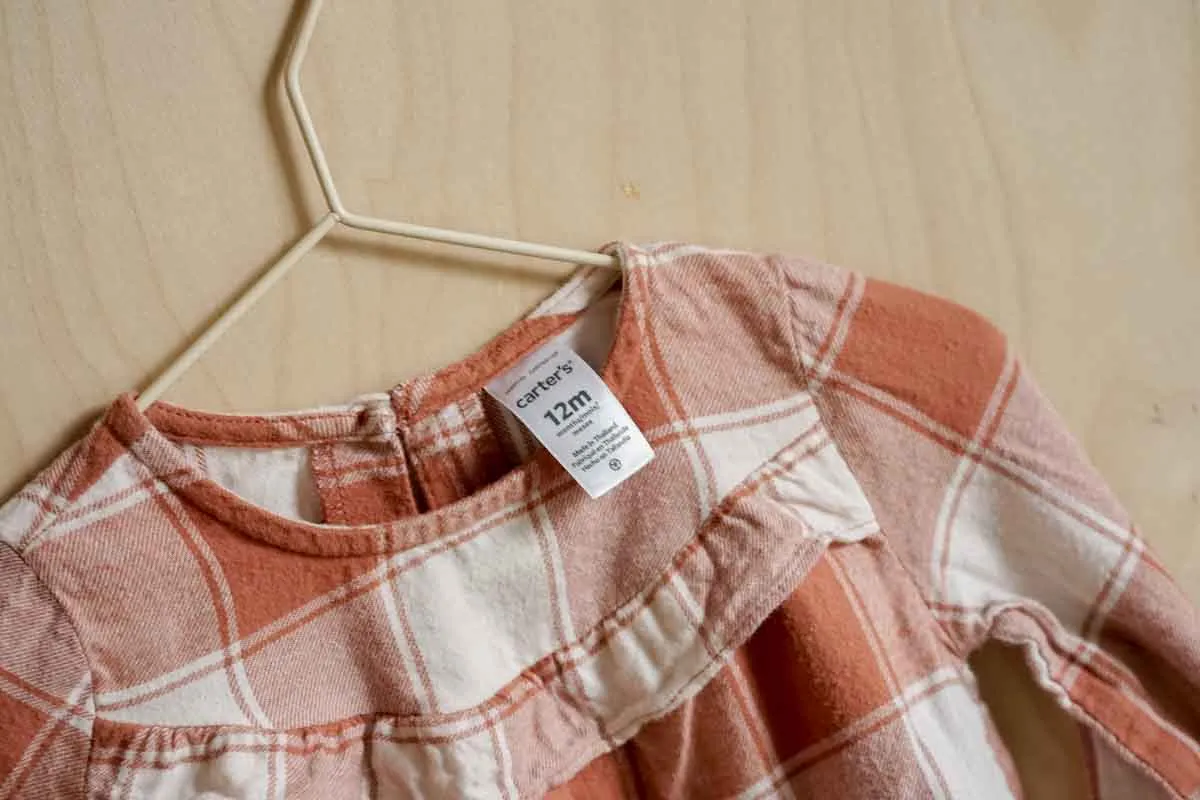 Orange Plaid Flannel Blouse: 12mos
