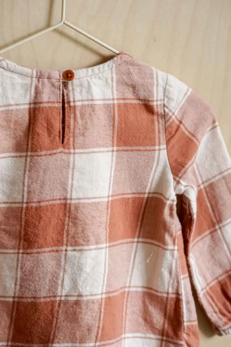 Orange Plaid Flannel Blouse: 12mos