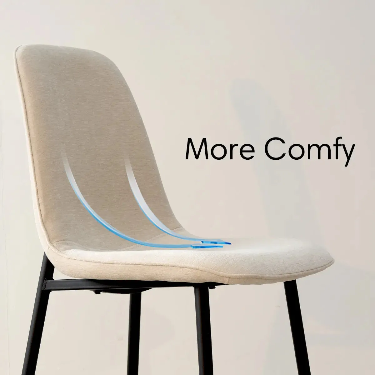 Oslo Modern Chenille Dining Chair with Metal Legs (Set of 4)