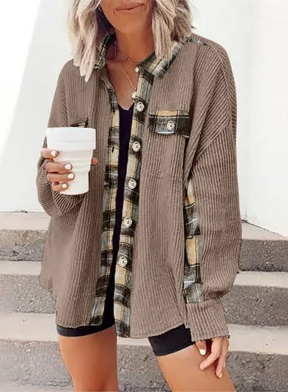 Plaid Waffle Button Down Shirt