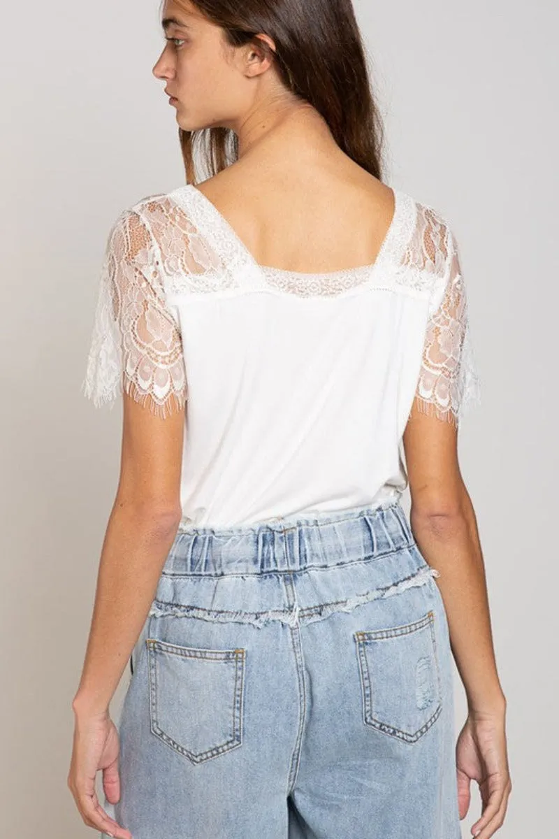 Scallop Trim Lace Top by POL