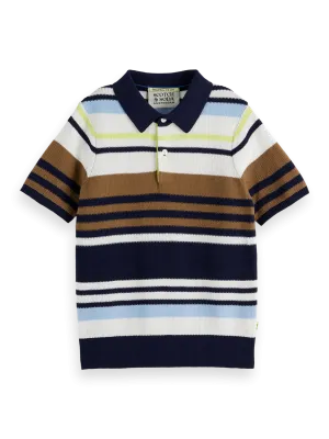 SCOTCH & SODA STRIPE KNIT POLO
