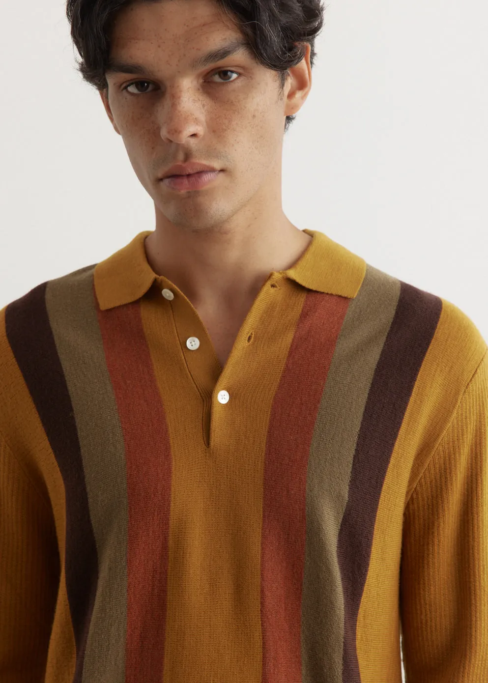 Stripe Knit Polo