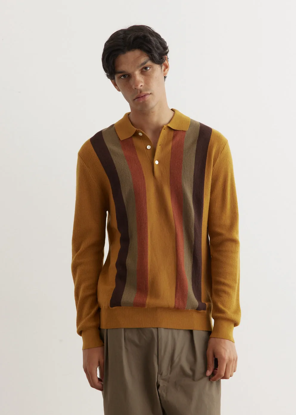 Stripe Knit Polo