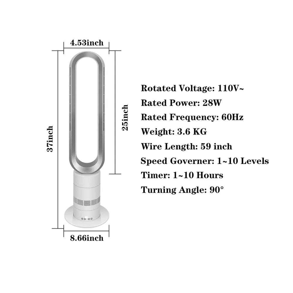 Stylish Bladeless Tower Fan-39inch