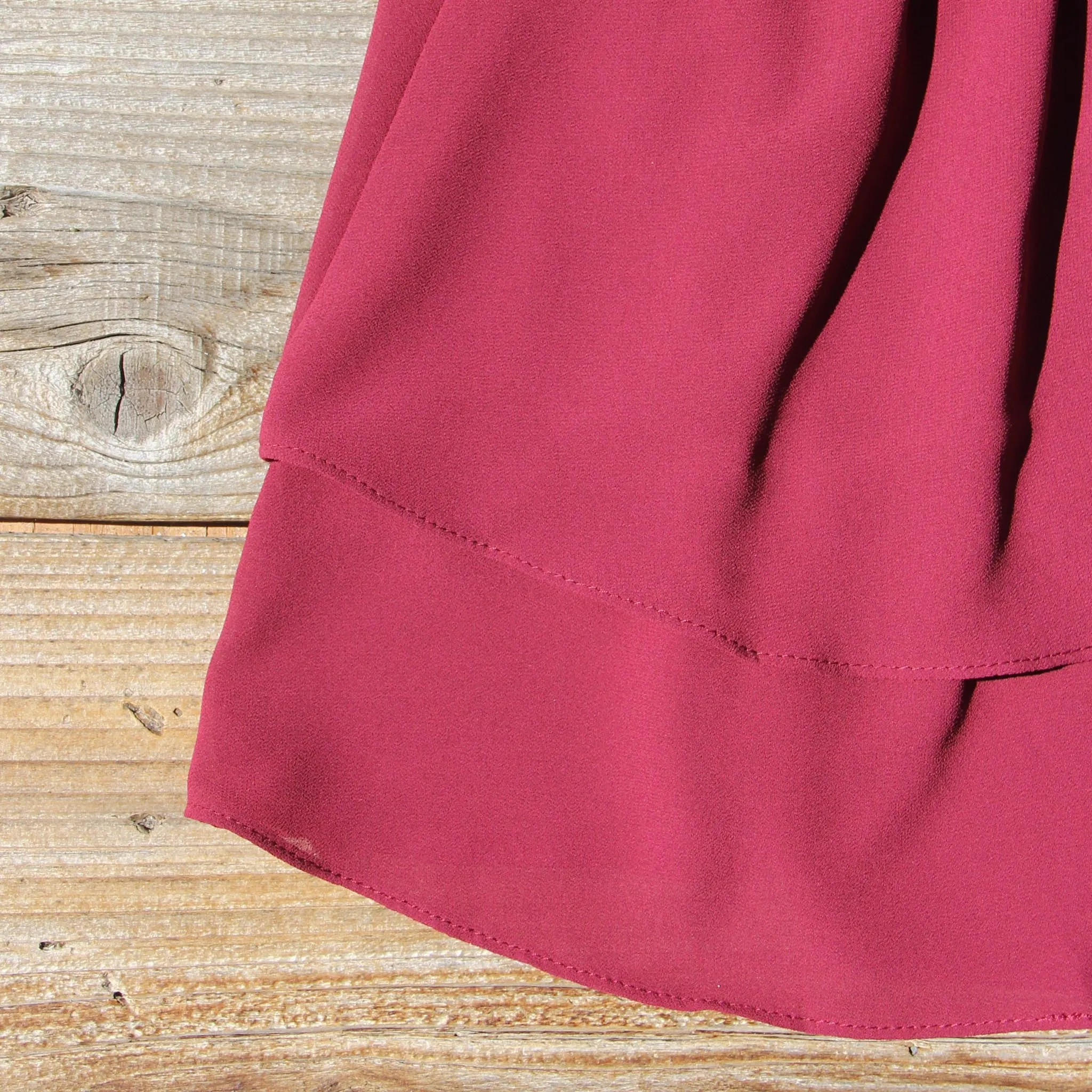 Sweet Thicket Ruffle Top in Wine