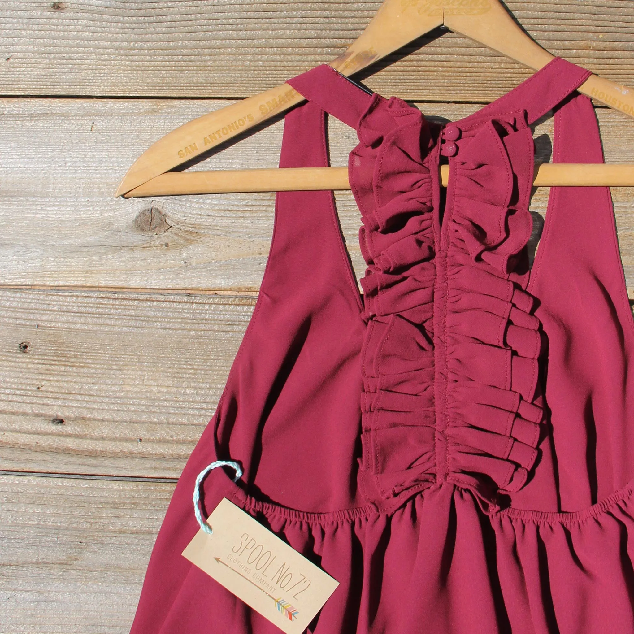 Sweet Thicket Ruffle Top in Wine