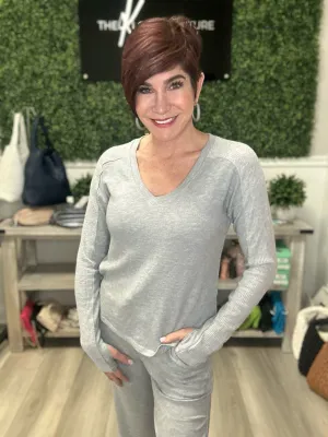 V-neck Oversized Thumb Hole Softie Top