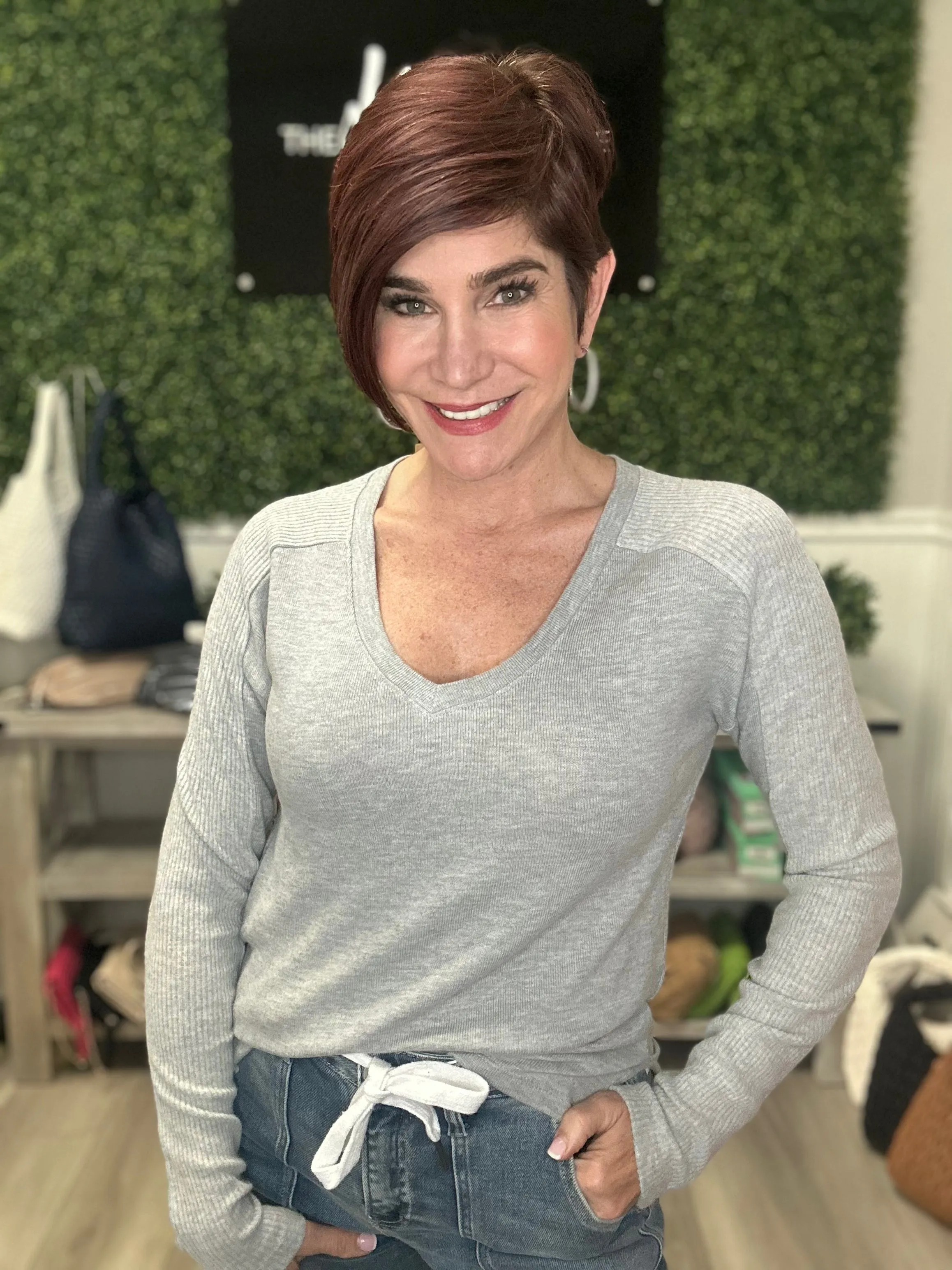 V-neck Oversized Thumb Hole Softie Top