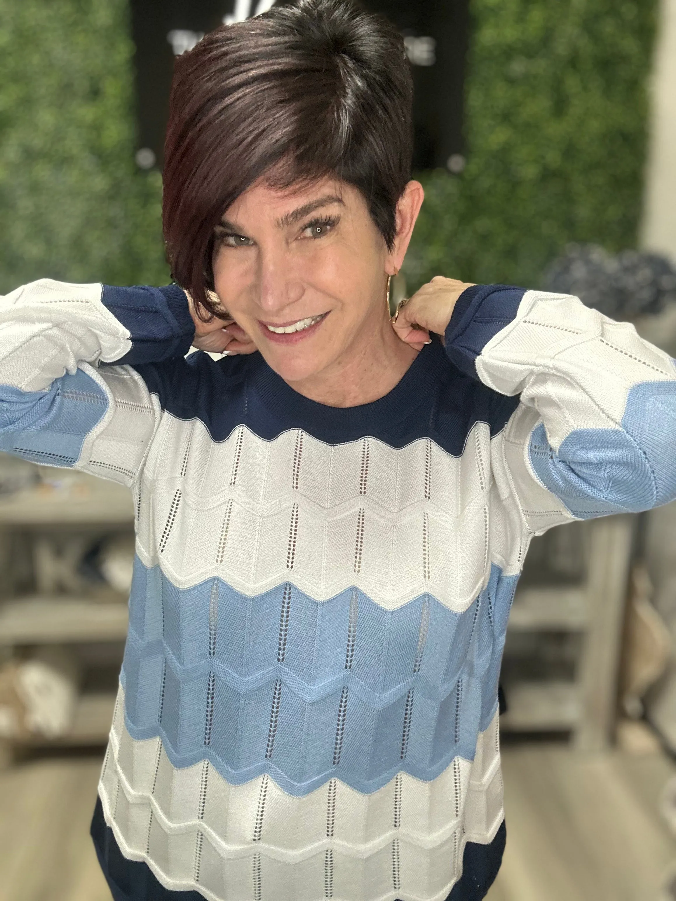 Zig Zag Scoop Neck Top