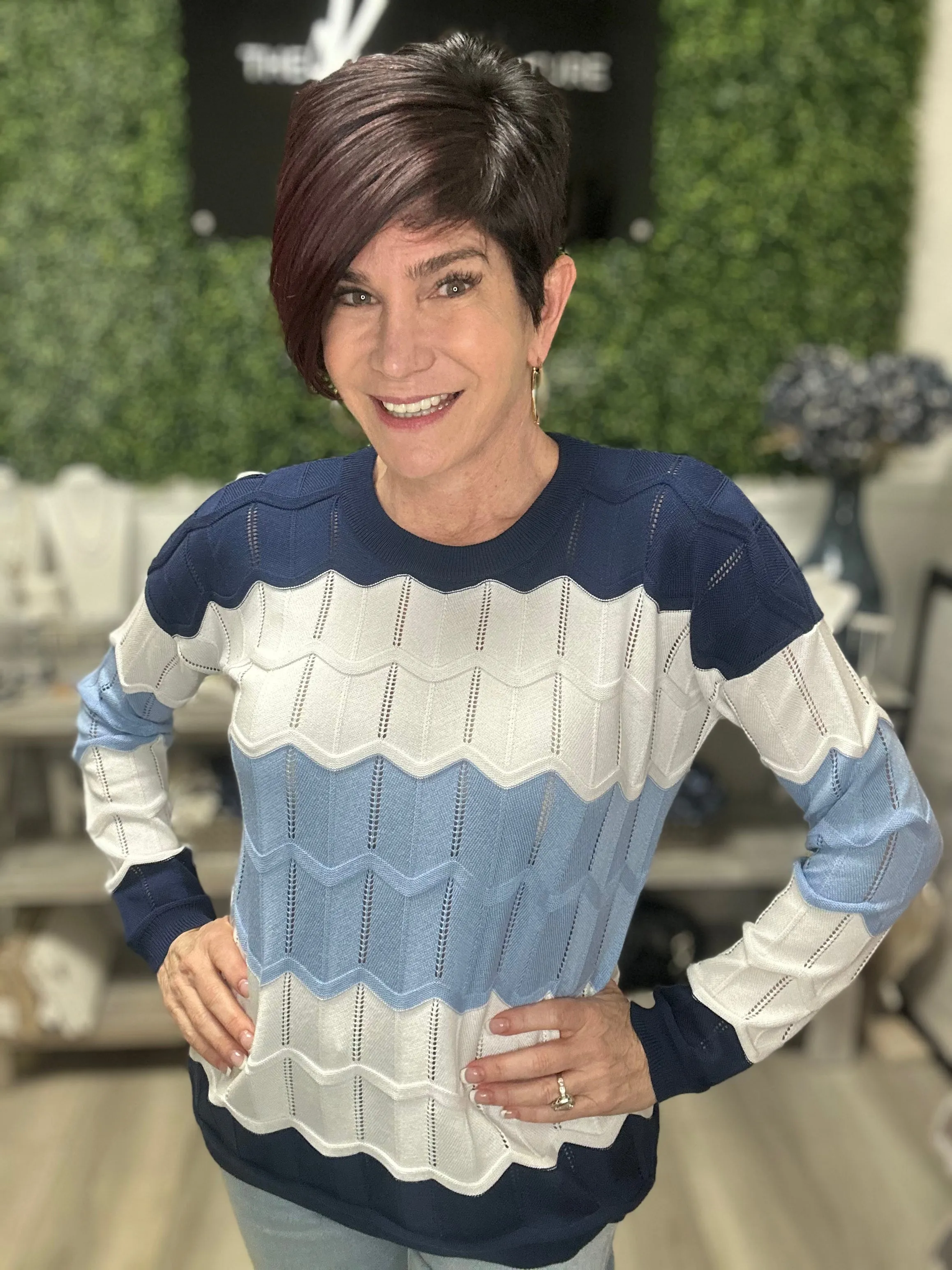 Zig Zag Scoop Neck Top